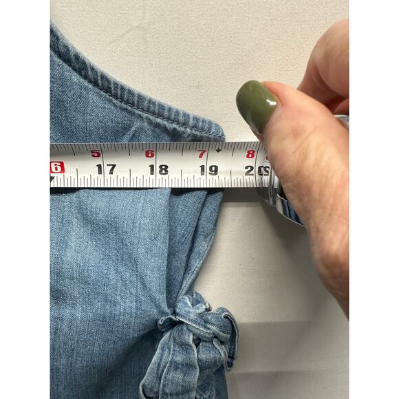 Madewell Sleeveless Denim Tank Swing Top With Side Ties Size M - Picture 2 of 7